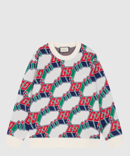 구찌 프린트 니트 톱