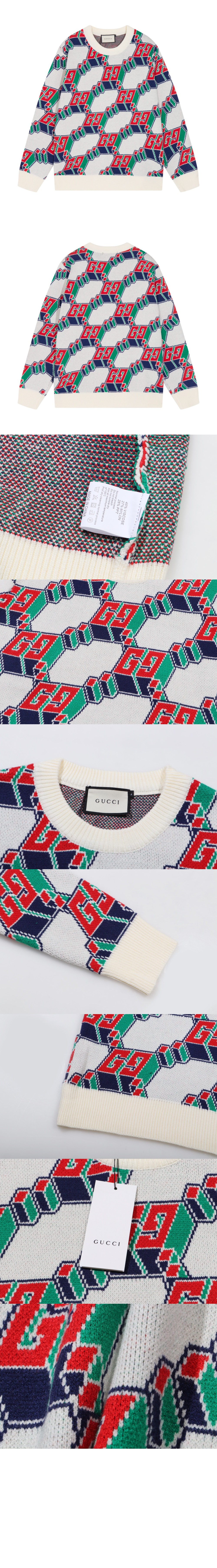 구찌 프린트 니트 톱