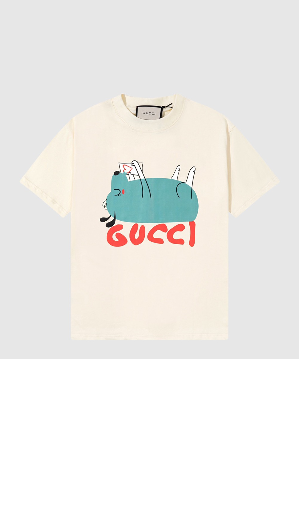 구찌 프린트 면 티셔츠