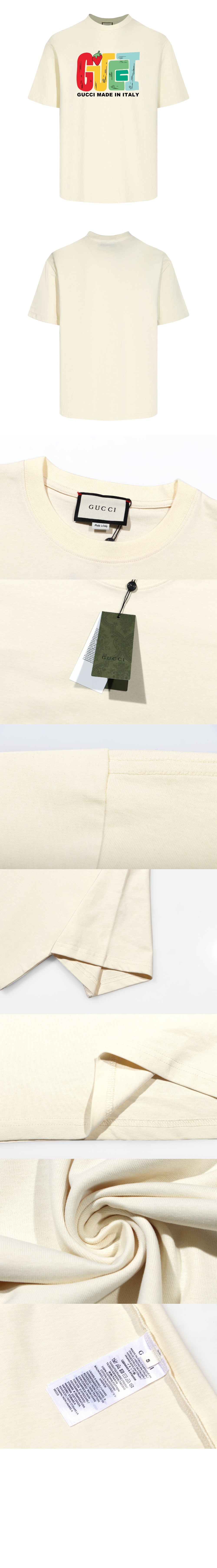 구찌 프린트 면 티셔츠