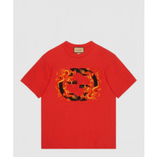 구찌 프린트 면 티셔츠