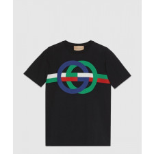 구찌 프린트 코튼 티셔츠