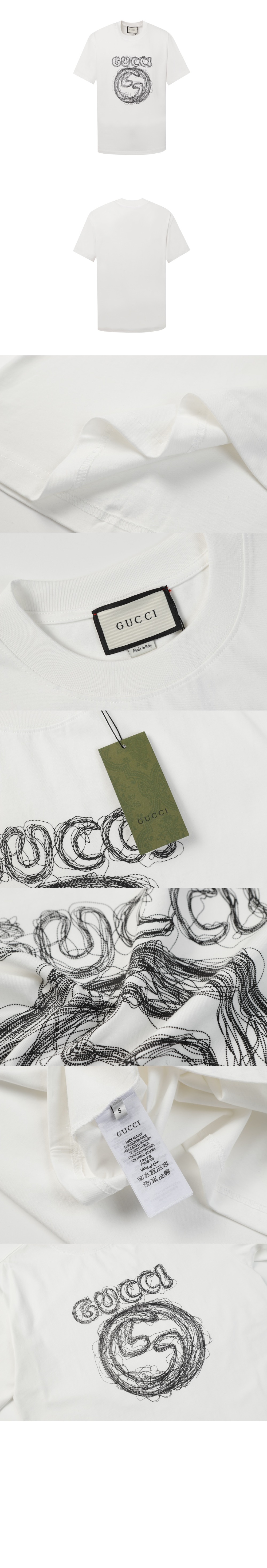 구찌 프린트 면 티셔츠