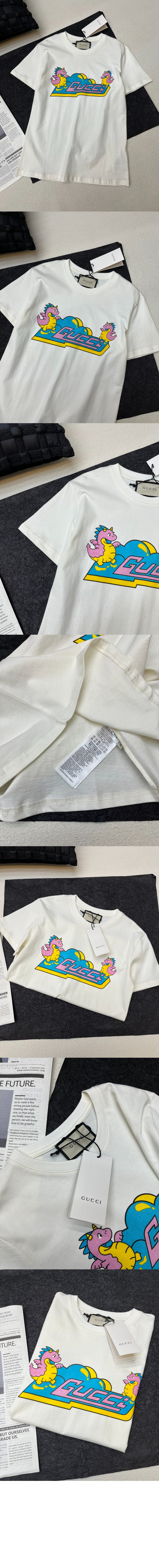 구찌 프린트 면 티셔츠