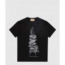 구찌 프린트 면 티셔츠