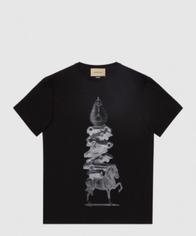 구찌 프린트 면 티셔츠