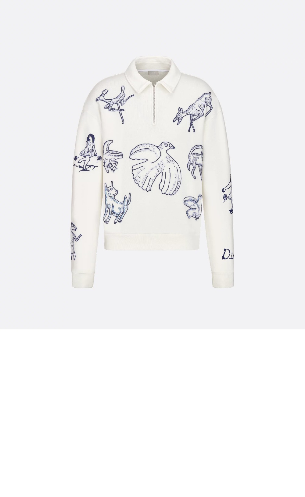 디올 지퍼 칼라 스웨트셔츠