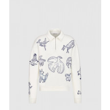 디올 지퍼 칼라 스웨트셔츠