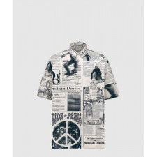 디올 가제트 프린팅 하와이안 셔츠