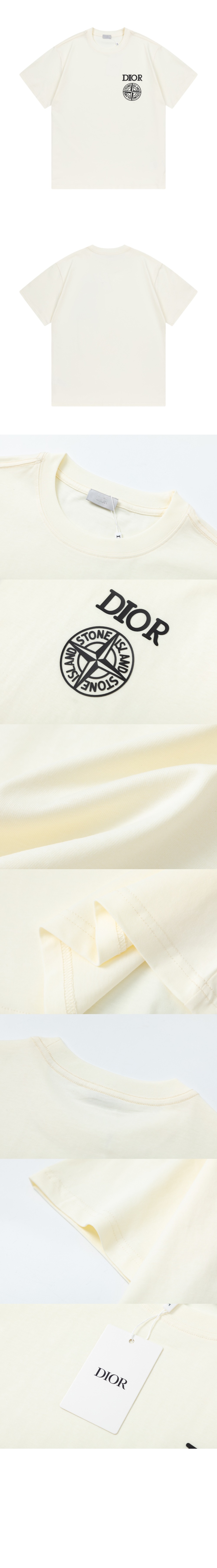 디올 로고 프린트 반팔