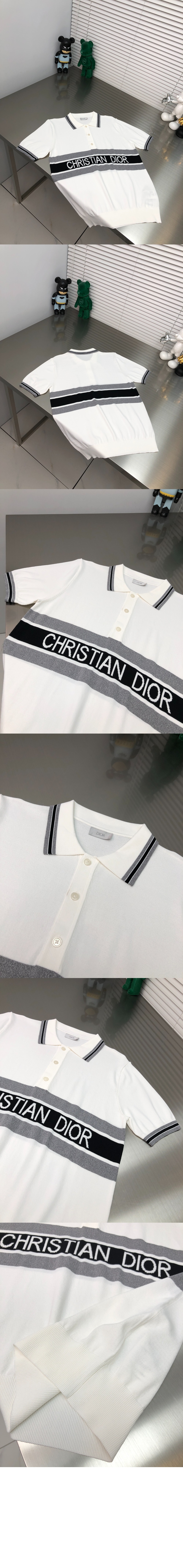 디올 로고 프린트 반팔