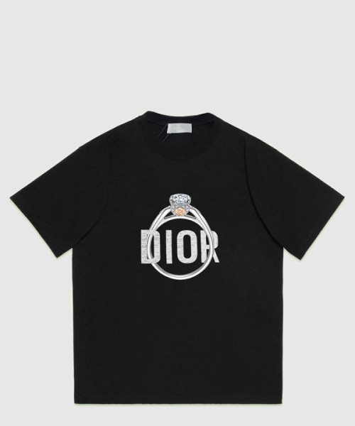 디올 로고 프린트 반팔