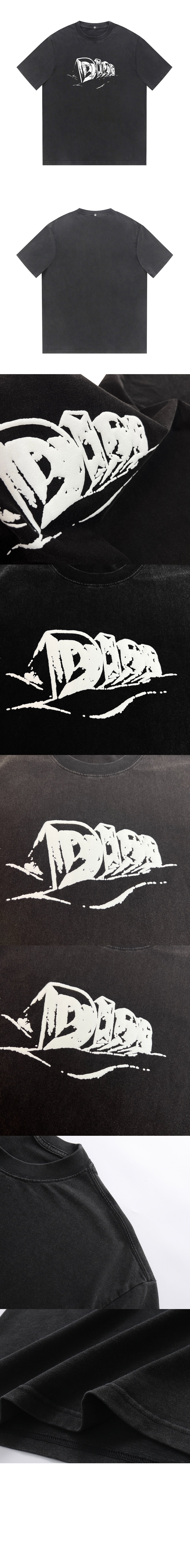 디올 로고 프린트 반팔