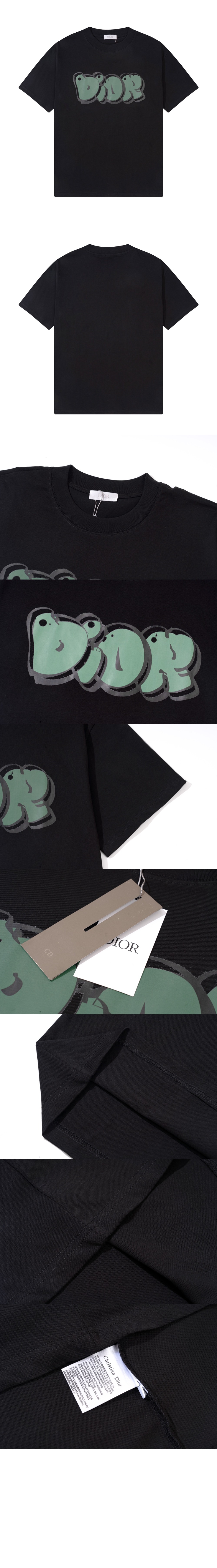 디올 로고 프린트 반팔