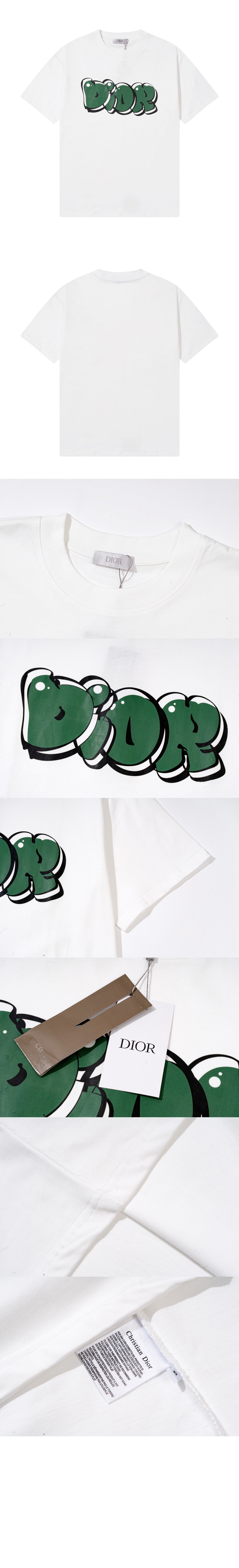 디올 로고 프린트 반팔