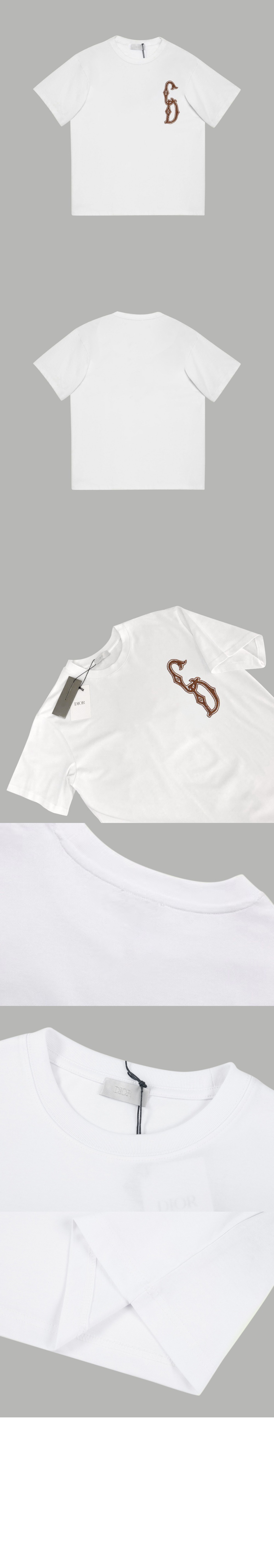 디올 로고 프린트 반팔