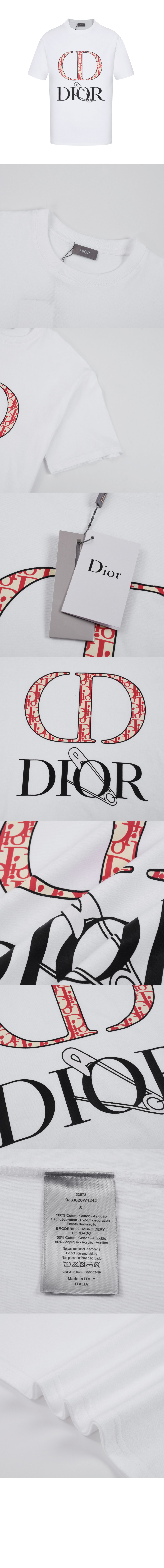디올 로고 프린트 반팔