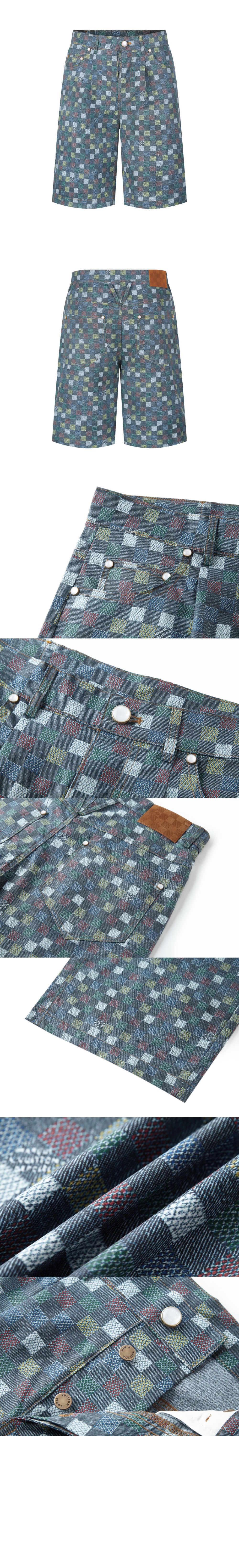 루이비통 다미에 와이드 샴브레이 쇼츠