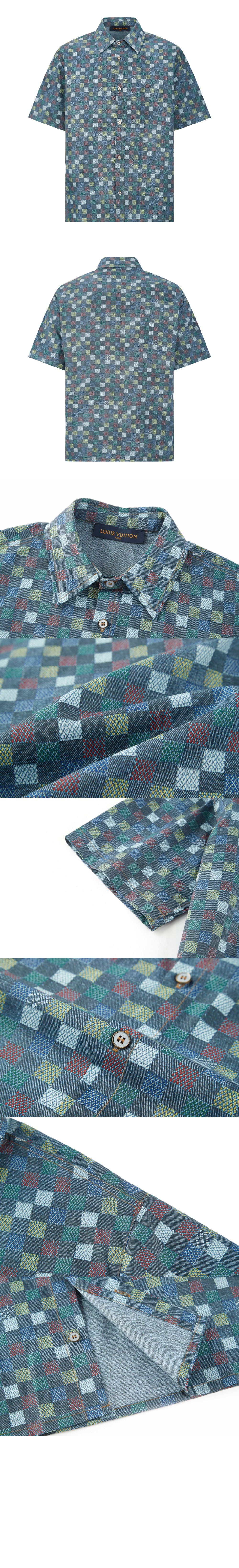 루이비통 다미에 샴브레이 쇼트 슬리브드 셔츠