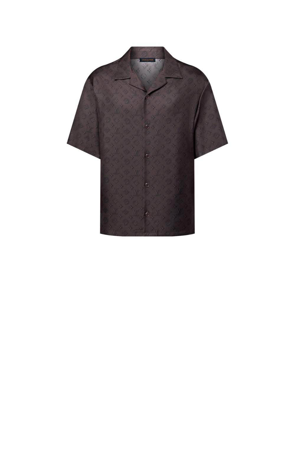 루이비통 프린티드 모노그램 쇼트 슬리브드 실크 셔츠