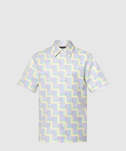 루이비통 그래픽 프린티드 쇼트 슬리브드 셔츠