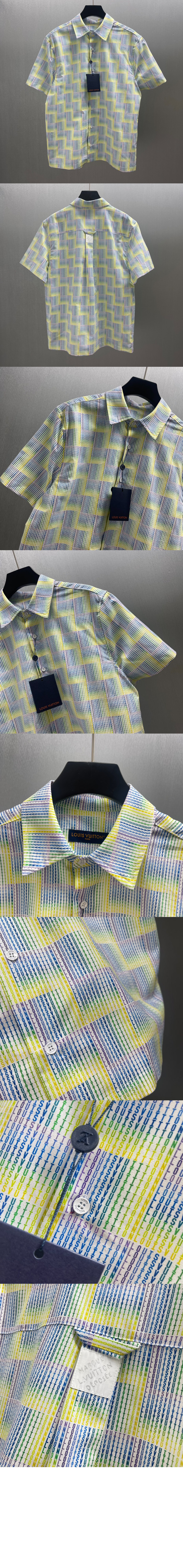 루이비통 그래픽 프린티드 쇼트 슬리브드 셔츠