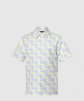 루이비통 그래픽 프린티드 쇼트 슬리브드 셔츠