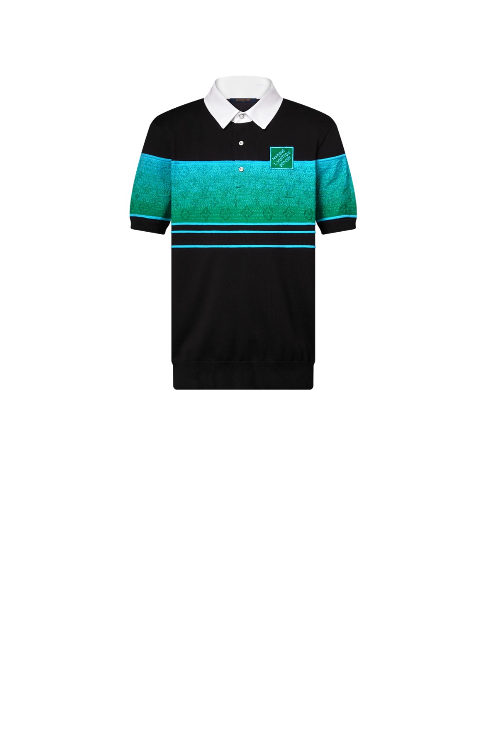 루이비통 이리데슨트 자카드 쇼트 슬리브드 폴로