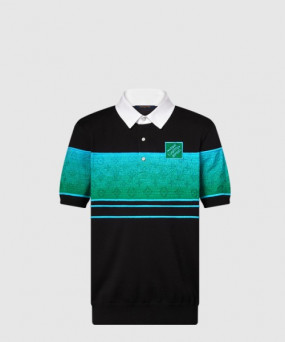 루이비통 이리데슨트 자카드 쇼트 슬리브드 폴로