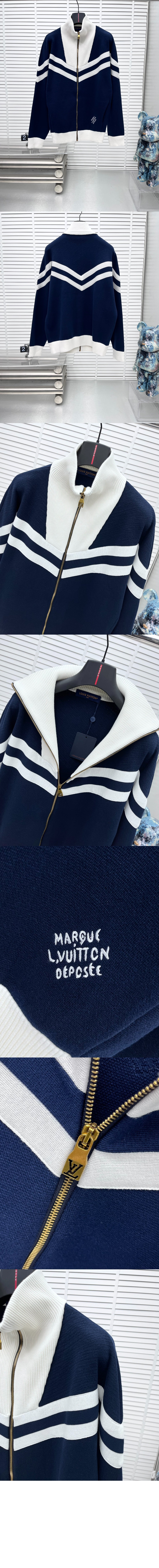 루이비통 니티드 코튼 세일러 블루종