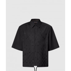 루이비통 모노그램 플라워 엠브로이더드 쇼트 슬리브드 셔츠