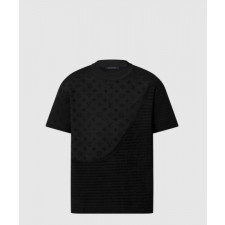 루이비통 그래픽 자카드 쇼트 슬리브드 크루넥