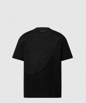 루이비통 그래픽 자카드 쇼트 슬리브드 크루넥