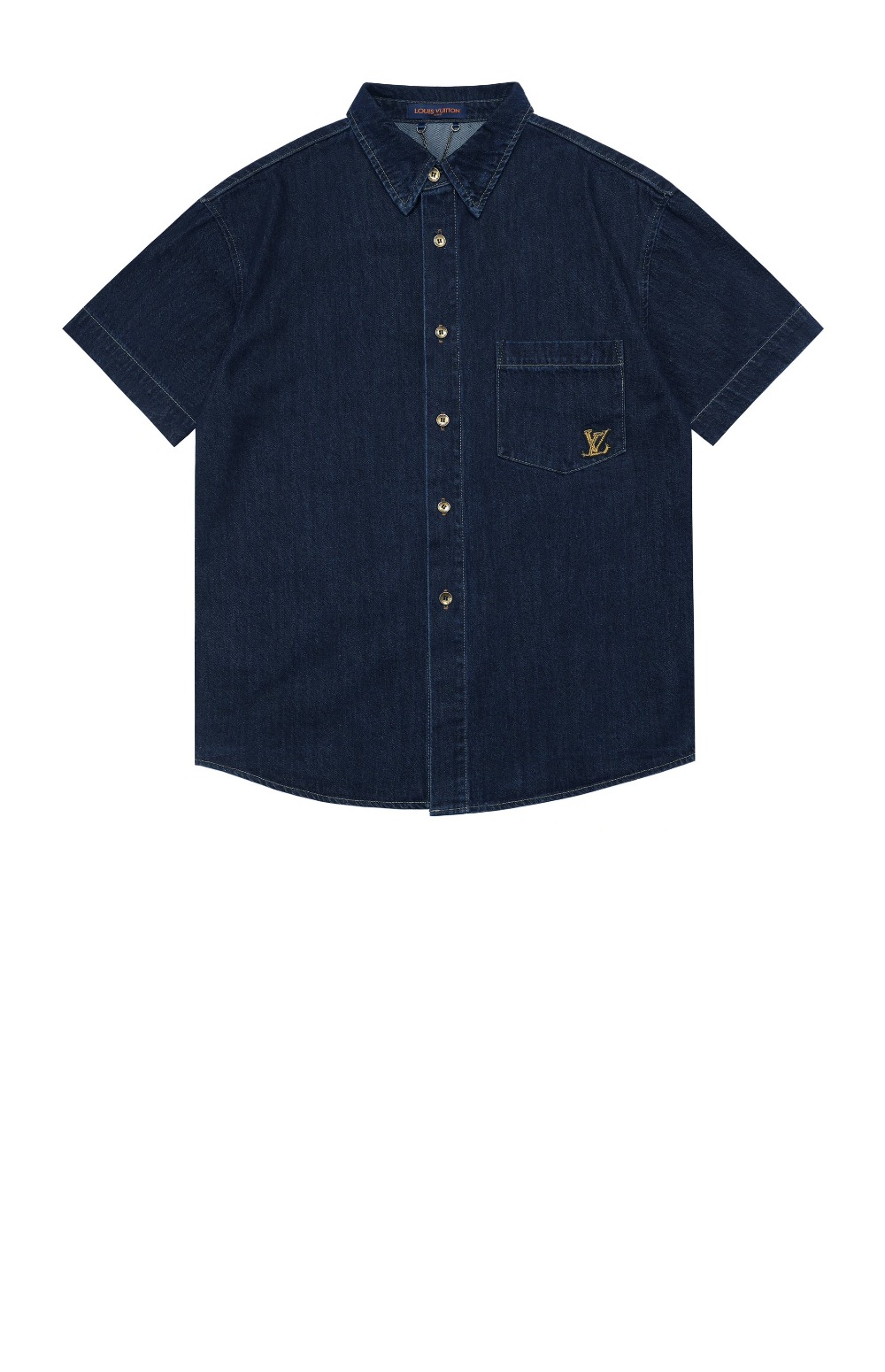 루이비통 시그니처 데님 쇼트 슬리브드 셔츠