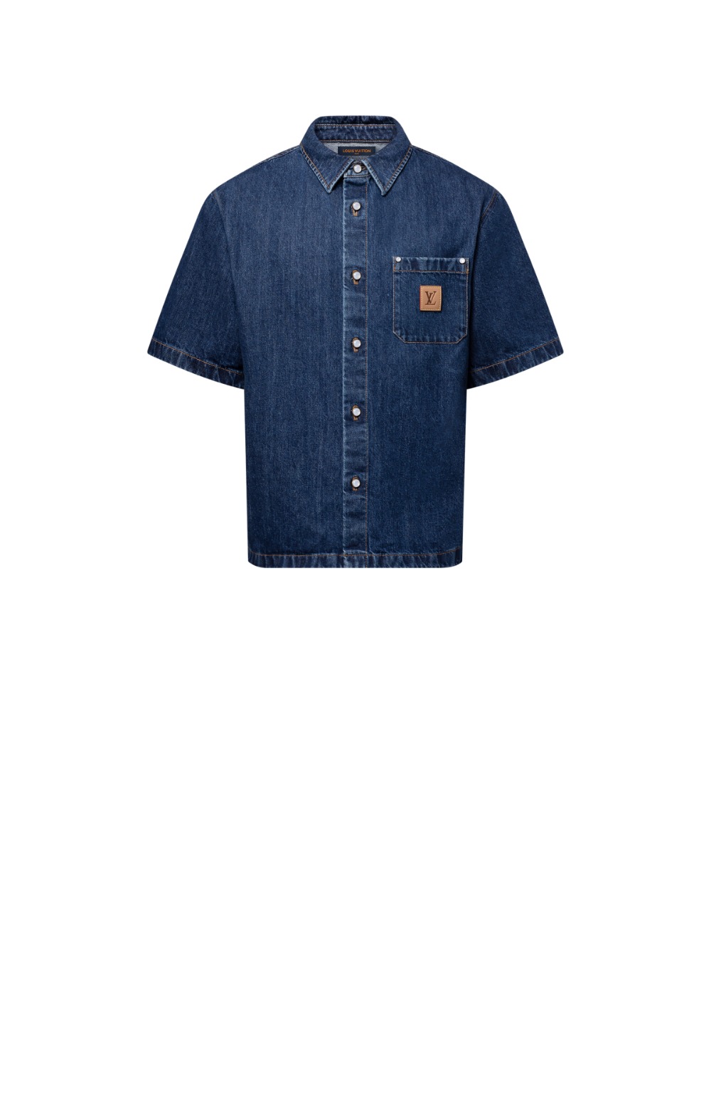 루이비통 시그니처 데님 쇼트 슬리브드 셔츠