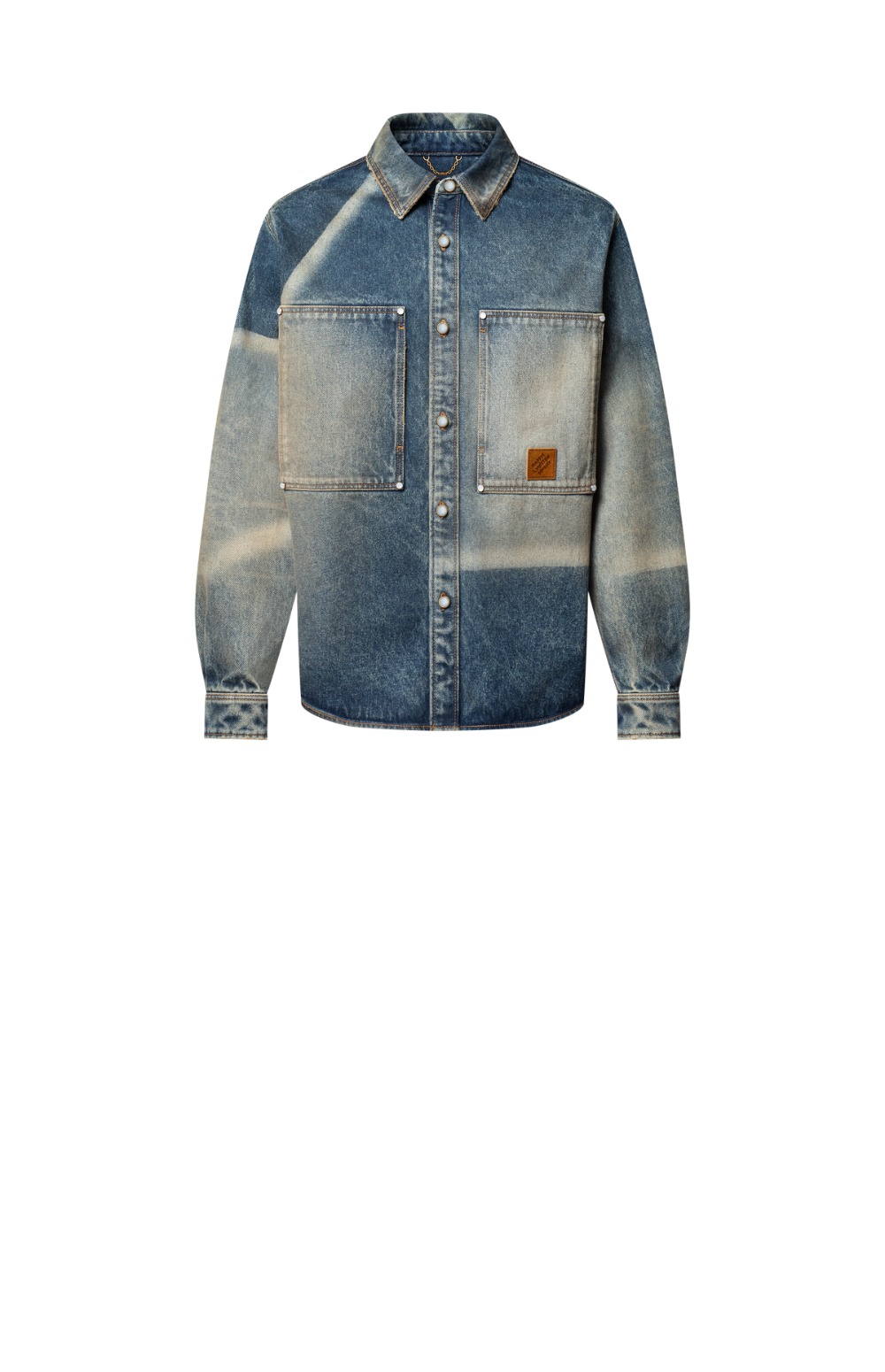 루이비통 선페이디드 이펙트 데님 롱 슬리브드 셔츠