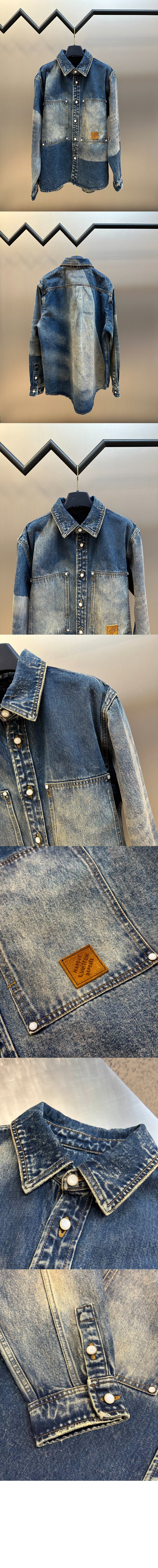 루이비통 선페이디드 이펙트 데님 롱 슬리브드 셔츠