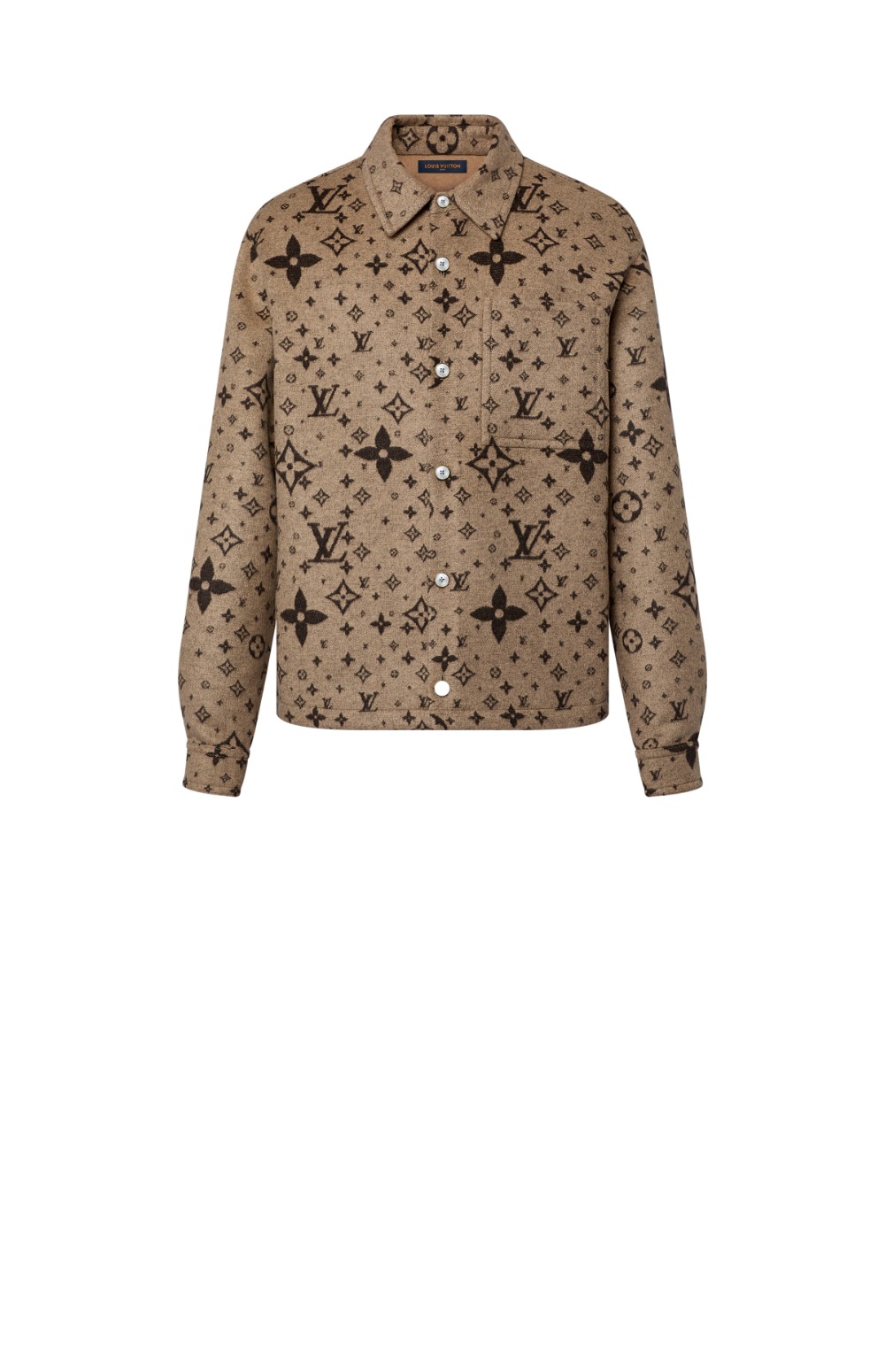 루이비통 모노그램 더블 페이스 울, 실크 앤드 캐시미어 블렌드 오버셔츠