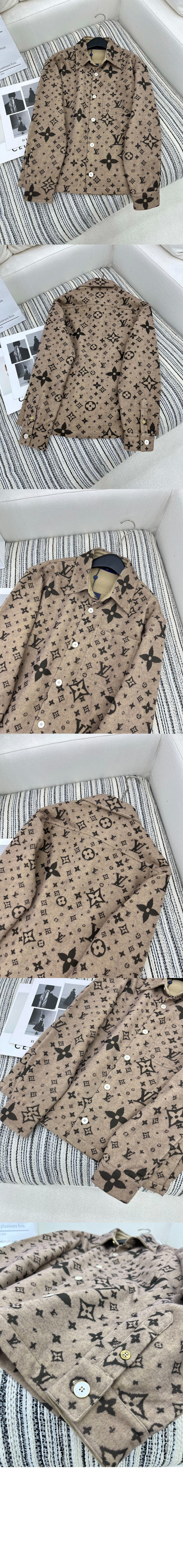 루이비통 모노그램 더블 페이스 울, 실크 앤드 캐시미어 블렌드 오버셔츠