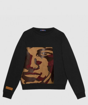 루이비통 로고 프린트 면 톱