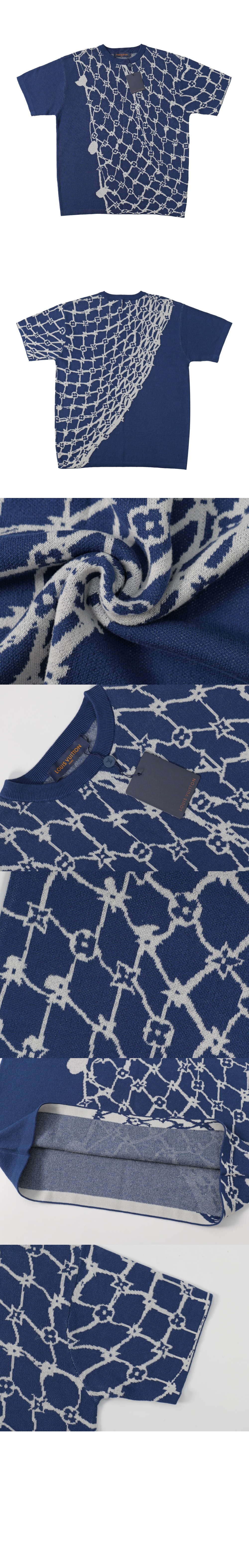 루이비통 코튼 쇼트 슬리브드 크루넥