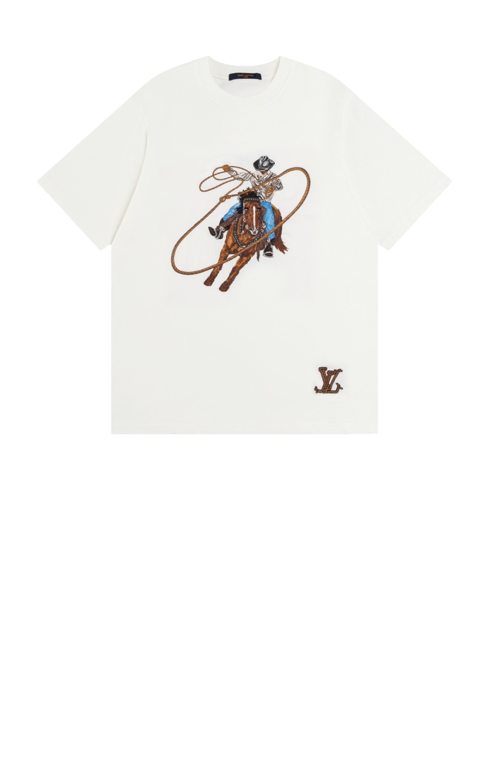 루이비통 그래픽 엠브로이더드 코튼 티셔츠