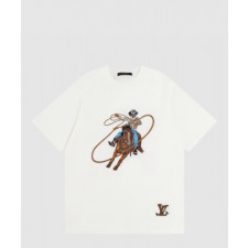 루이비통 그래픽 엠브로이더드 코튼 티셔츠