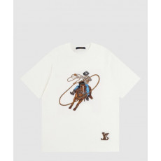 루이비통 그래픽 엠브로이더드 코튼 티셔츠