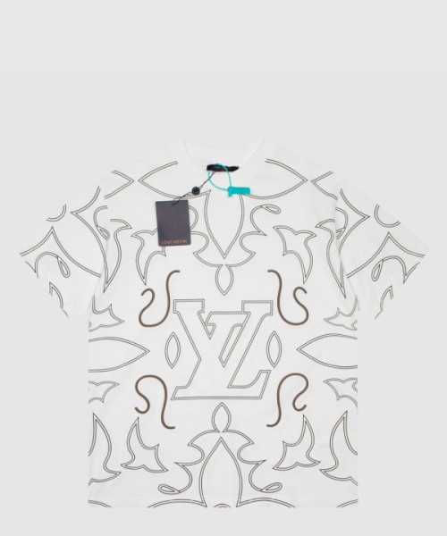 루이비통 엠브로이더드 코튼 티셔츠