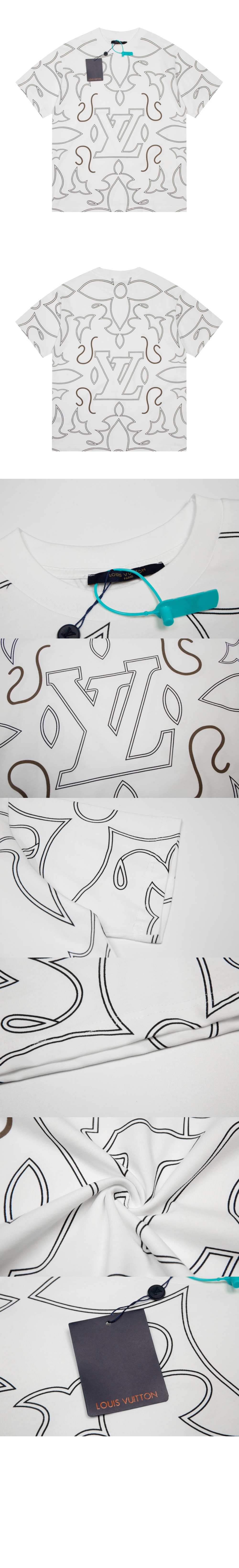 루이비통 엠브로이더드 코튼 티셔츠