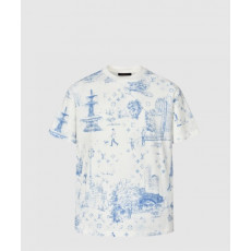 루이비통 프린티드 코튼 피케 티셔츠