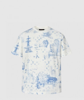 루이비통 프린티드 코튼 피케 티셔츠