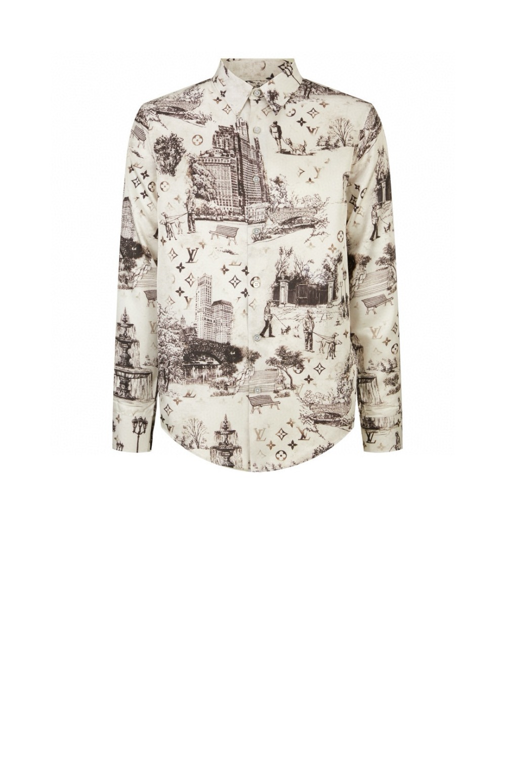 루이비통 롱 슬리브드 실크 셔츠
