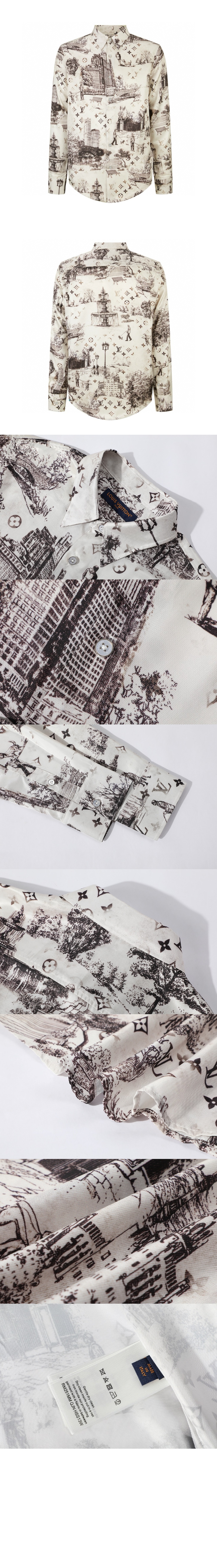 루이비통 롱 슬리브드 실크 셔츠